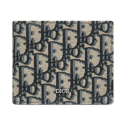 Dior Wallet Beige and Black Dior Oblique Jacquard