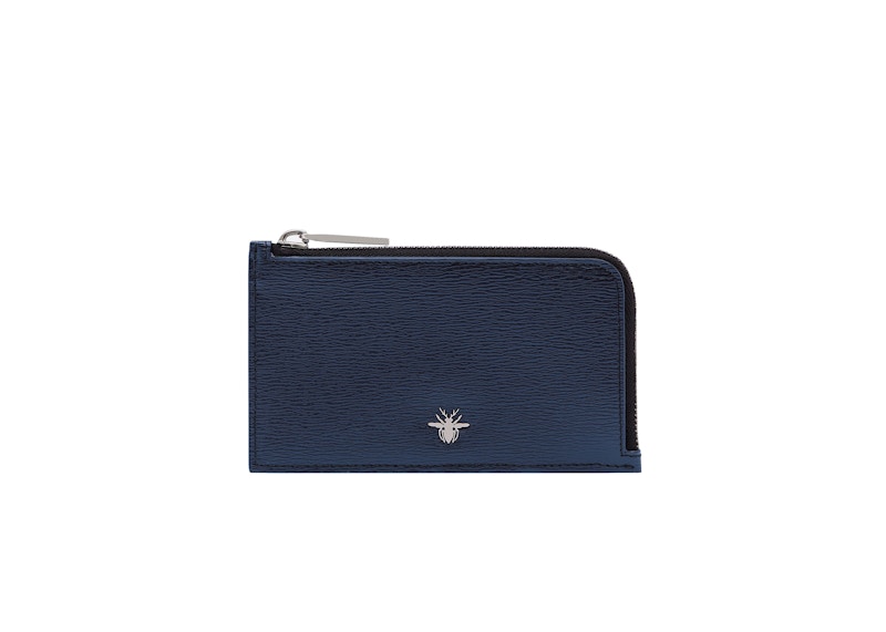 Dior Wallet Cork Calfskin Blue