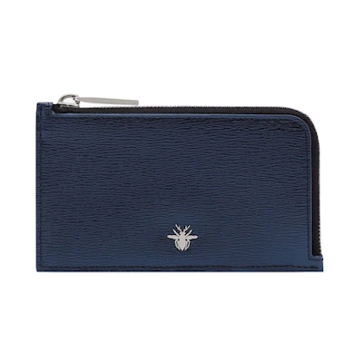 Dior Wallet Cork Calfskin Blue
