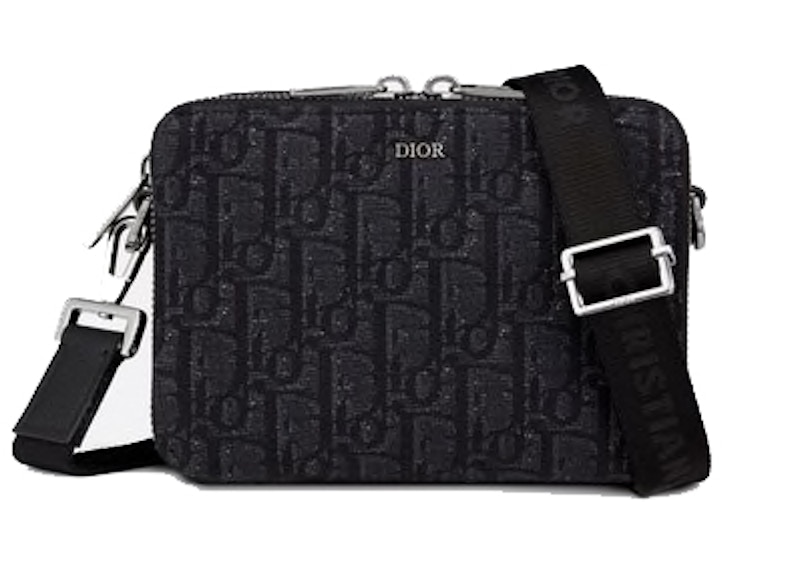 Dior Wallet with Strap Oblique Jacquard Black