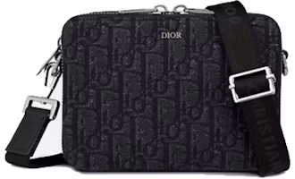 Dior Wallet with Strap Oblique Jacquard Black Dior Wallet with Strap Oblique Jacquard Black