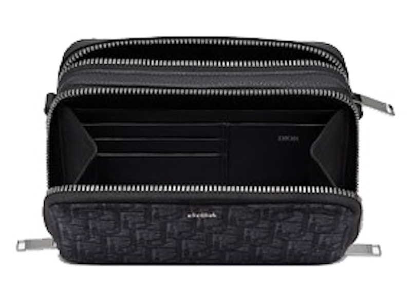 Order Dompet Dior dengan Tali Oblique Jacquard Hitam