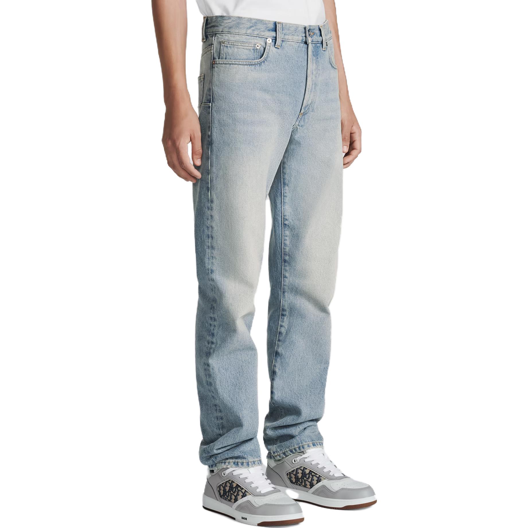 Details for DIOR Jeans Rectos Hombre Azul Claro Lavados de Tiro Medio. 313D004K360X-C510