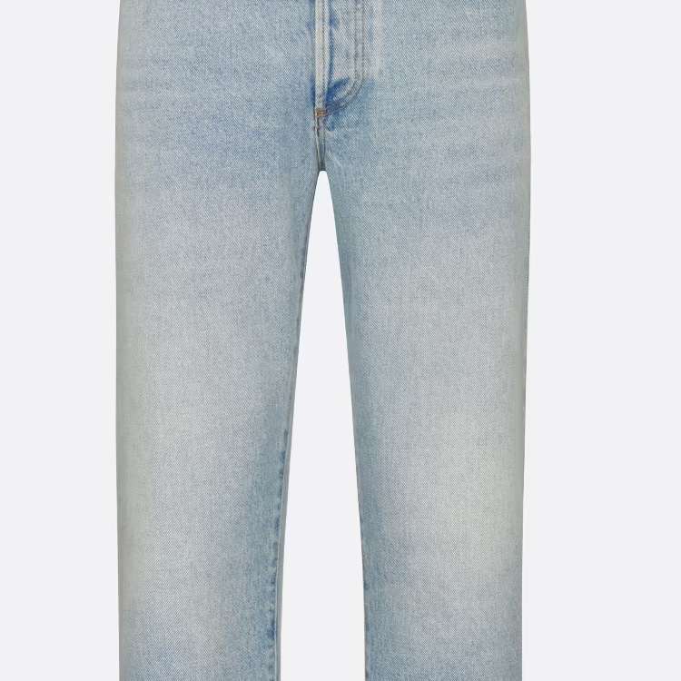 Cheap DIOR Jeans Rectos Hombre Azul Claro Lavados de Tiro Medio. 313D004K360X-C510