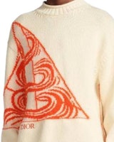 DIOR Sweater Putih Longgar Crewneck dengan Bordir Logo. 393M668CT613C083 Sizing DIOR Sweater Putih Longgar Crewneck dengan Bordir Logo. 393M668CT613C083