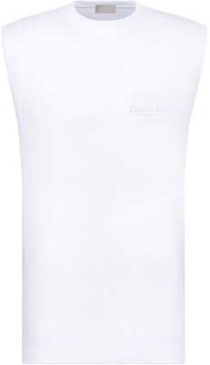 DIOR White Vest with Solid Color Embroidered Logo. 383J641B081-7C070 Order DIOR White Vest with Solid Color Embroidered Logo. 383J641B081-7C070