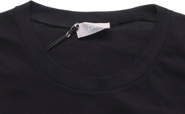 DIOR Kaos Hitam Putih Bordir Lebah Unisex untuk Pasangan Crew Neck 733J603B0446-C980 Sizing DIOR Kaos Hitam Putih Bordir Lebah Unisex untuk Pasangan Crew Neck 733J603B0446-C980