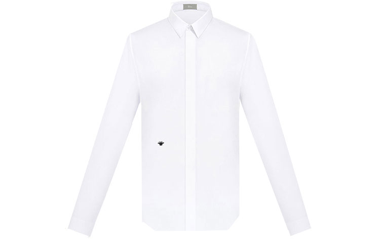 Order 迪奥白色蜜蜂刺绣长袖休闲衬衫 433C529B1581-C089