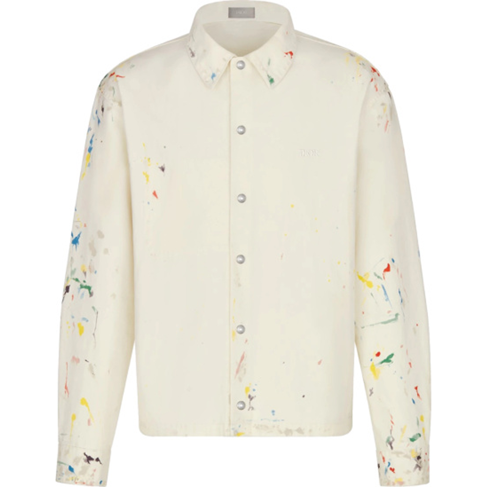 Buy DIOR 白色棉质牛仔印花长袖衬衫 033D491BY997-C070