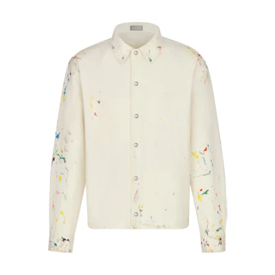 DIOR White Cotton Denim Print Long Sleeve Shirt 033D491BY997-C070