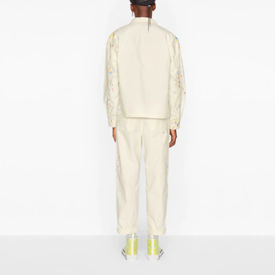 DIOR 白色棉质牛仔印花长袖衬衫 033D491BY997-C070 Details for DIOR 白色棉质牛仔印花长袖衬衫 033D491BY997-C070