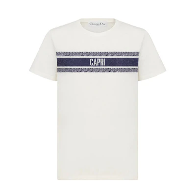 DIOR White Cotton Knit Logo Short Sleeve T-Shirt 143T04CP043-X0200