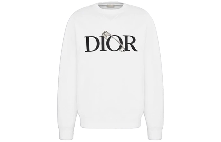 DIOR White Crewneck Logo Sweatshirt for Men 043J604A0531-C089