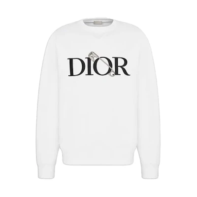 DIOR White Crewneck Logo Sweatshirt for Men 043J604A0531-C089