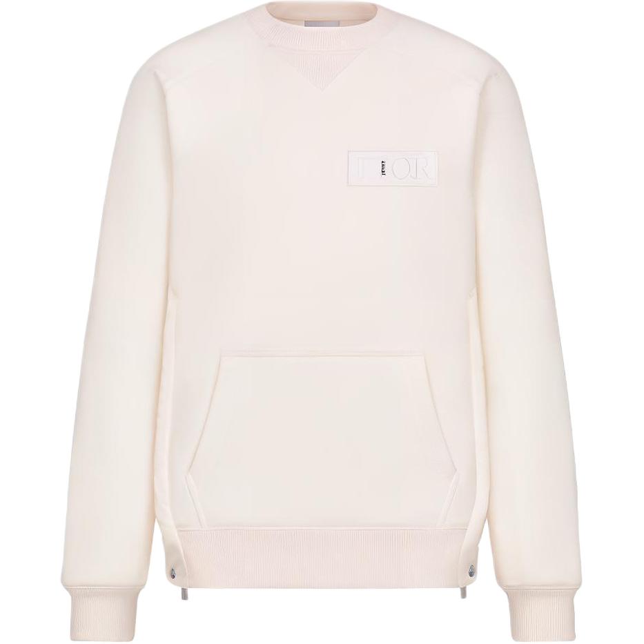 Dior White Crewneck Sweatshirt with Logo Patch. 213J643A0687-C080