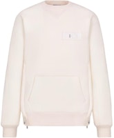 Dior White Crewneck Sweatshirt with Logo Patch. 213J643A0687-C080 Dior White Crewneck Sweatshirt with Logo Patch. 213J643A0687-C080