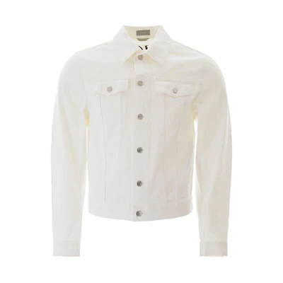 DIOR White Denim Jacket with Back Logo Unisex 013D483AY979-089