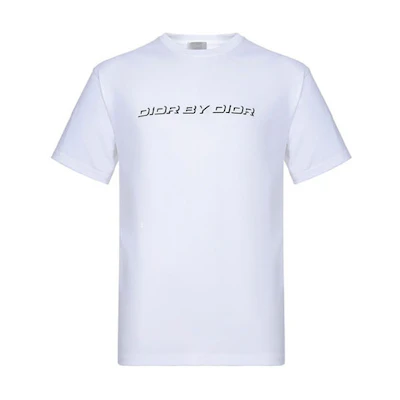 DIOR White Letter Print Crew Neck T-Shirt. 863J611K0910-089