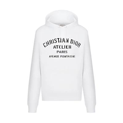 Dior White Letter Print Oversized Casual Hoodie for Men 043J646A0531-C088