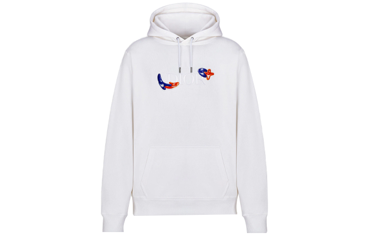 DIOR White Long-Sleeve Sweatshirt with Solid Logo Design 193J688B0531-C084