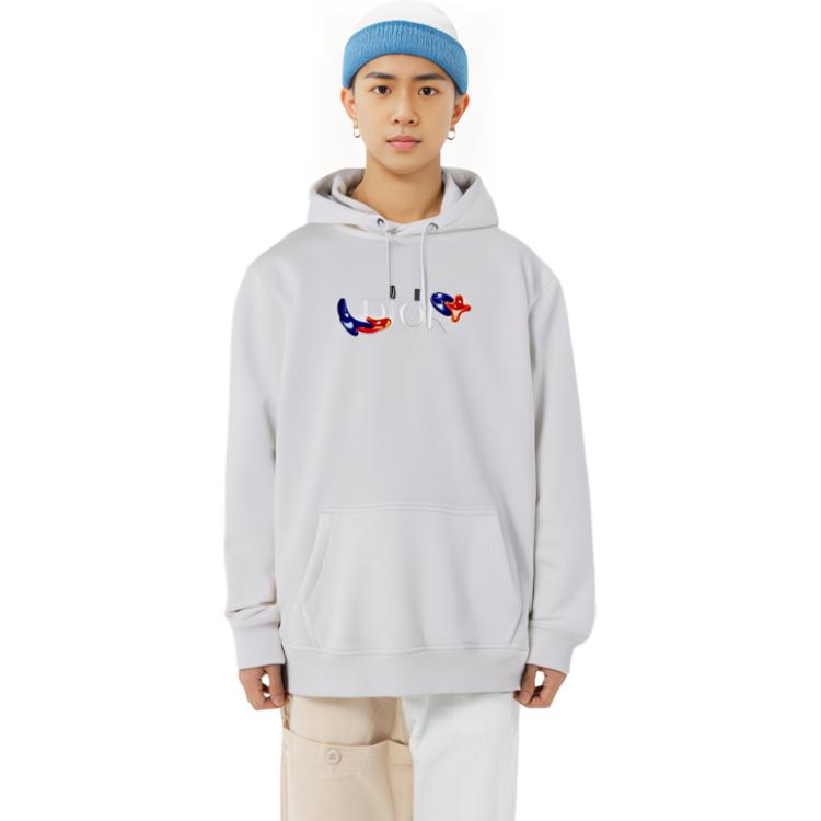 Shop ディオール ホワイト 長袖 スウェットシャツ ソリッドロゴデザイン 193J688B0531-C084