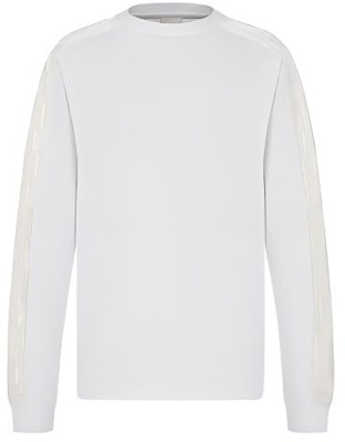 DIOR White Long Sleeve Cotton Knit Sweatshirt with Sleeve Print 113J643A0554-C001 Buy DIOR White Long Sleeve Cotton Knit Sweatshirt with Sleeve Print 113J643A0554-C001