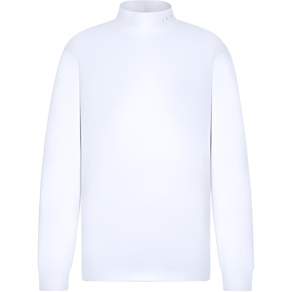 DIOR White Long Sleeve T-Shirt with Solid Color Logo Print. 213J649B0554-C001