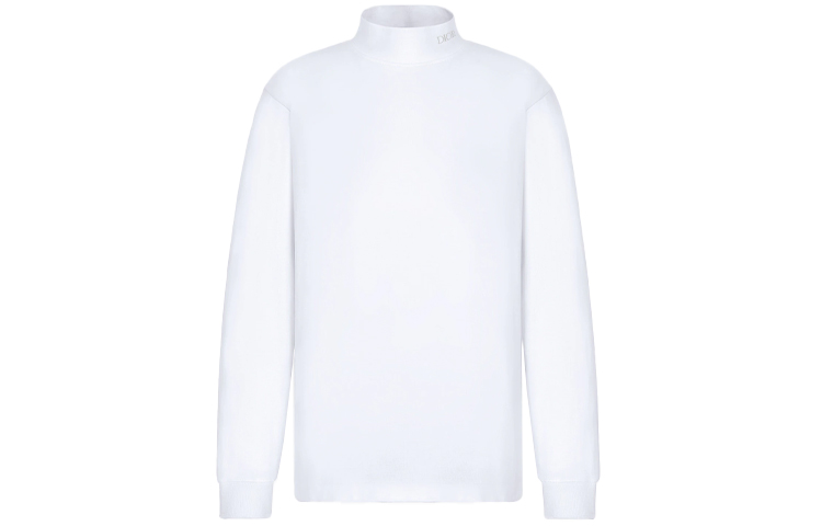 Order ディオール ホワイト 長袖 Tシャツ ソリッドカラー ロゴプリント入り. 213J649B0554-C001