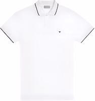 DIOR White Polo Shirt with Embroidered Bee Logo 733J805B0373-C089 DIOR White Polo Shirt with Embroidered Bee Logo 733J805B0373-C089