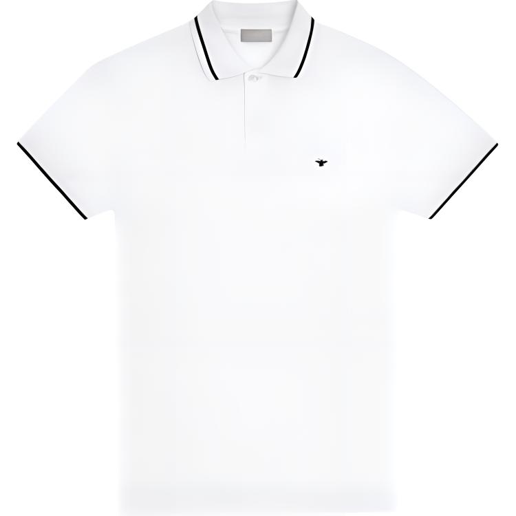Order Baju Polo Putih DIOR dengan Logo Lebah Sulaman 733J805B0373-C089