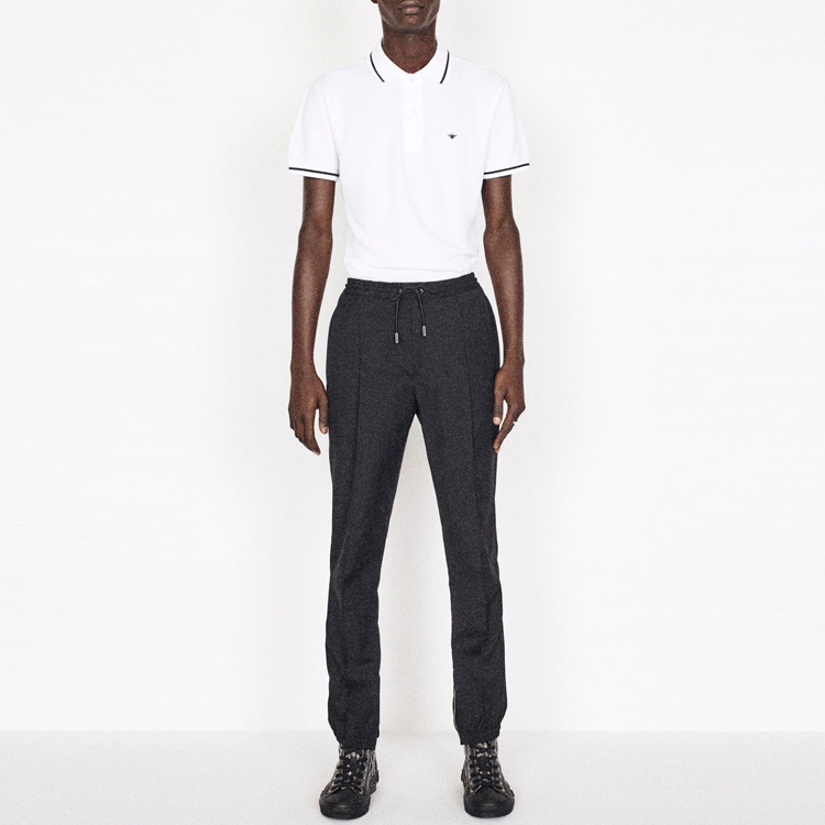 Shop Baju Polo Putih DIOR dengan Logo Lebah Sulaman 733J805B0373-C089