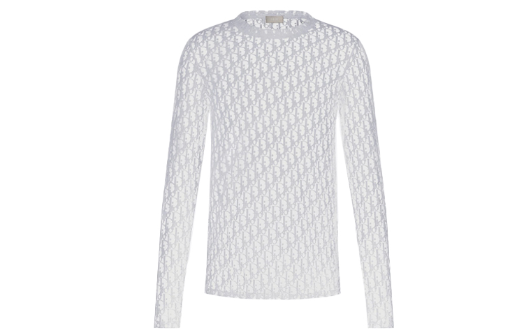 DIOR White Quarter New Release All-Over Print Crewneck T-Shirt 183J655A0537-C080