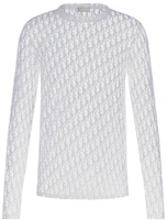DIOR White Quarter New Release All-Over Print Crewneck T-Shirt 183J655A0537-C080 DIOR White Quarter New Release All-Over Print Crewneck T-Shirt 183J655A0537-C080