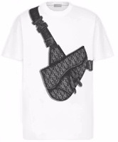 DIOR White Saddle Print Tight Weave Cotton T-shirt 943J605N0554-C088 DIOR White Saddle Print Tight Weave Cotton T-shirt 943J605N0554-C088