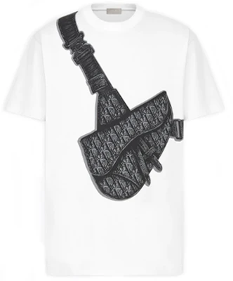 DIOR Kaos Katun Rajut Ketat Motif Saddle Putih 943J605N0554-C088 Order DIOR Kaos Katun Rajut Ketat Motif Saddle Putih 943J605N0554-C088