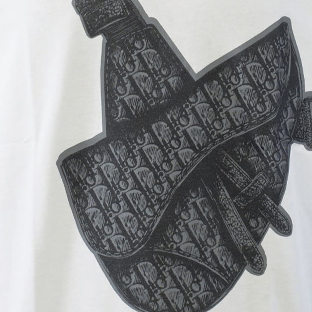 Details for DIOR Kaos Katun Rajut Ketat Motif Saddle Putih 943J605N0554-C088