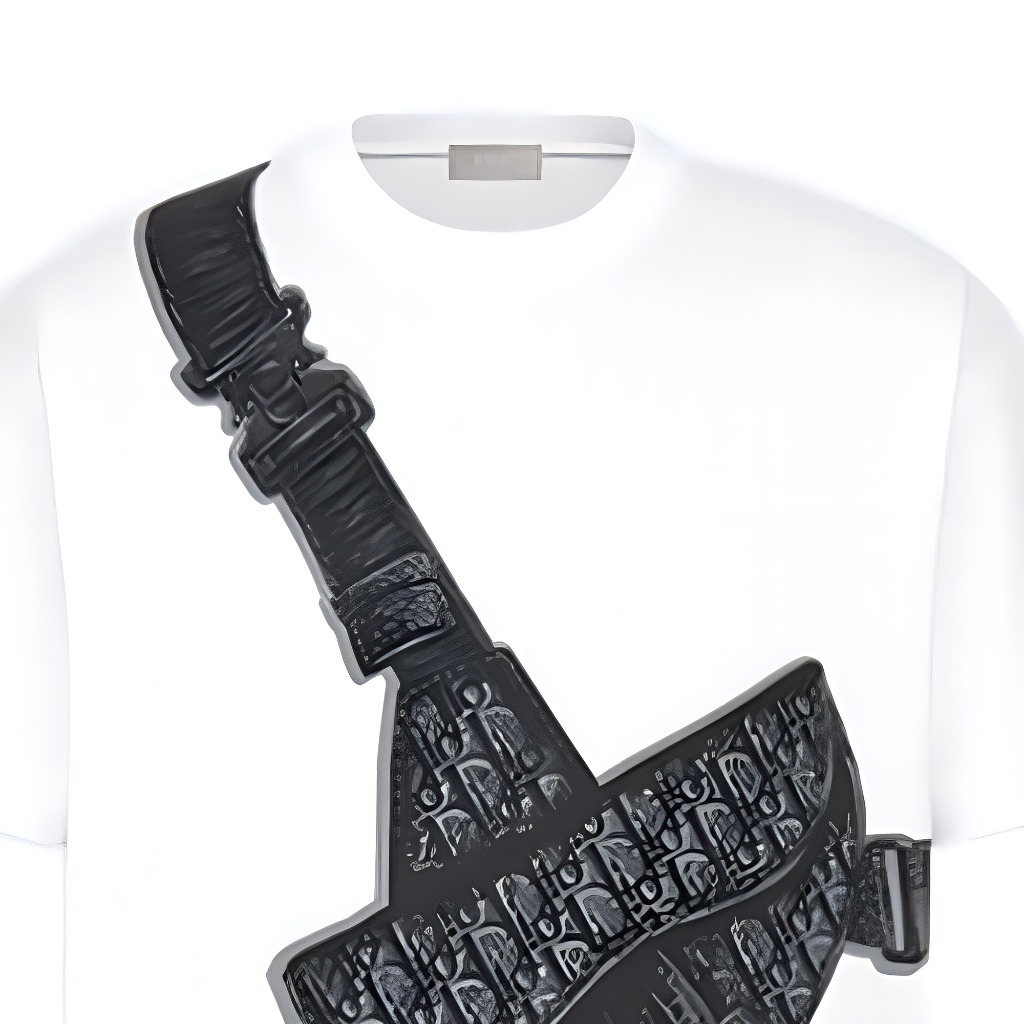 Sizing DIOR Kaos Katun Rajut Ketat Motif Saddle Putih 943J605N0554-C088