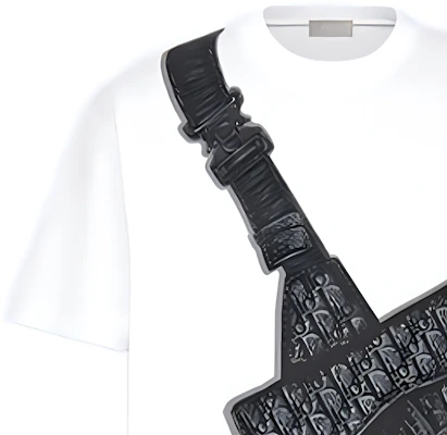 DIOR Kaos Katun Rajut Ketat Motif Saddle Putih 943J605N0554-C088 Cheap DIOR Kaos Katun Rajut Ketat Motif Saddle Putih 943J605N0554-C088