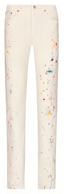 디올 화이트 슬림핏 아트 프린트 버튼 장식 청바지 013D001BY997-C070 Buy 디올 화이트 슬림핏 아트 프린트 버튼 장식 청바지 013D001BY997-C070