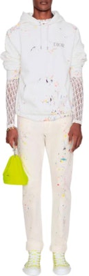 디올 화이트 슬림핏 아트 프린트 버튼 장식 청바지 013D001BY997-C070 Shop 디올 화이트 슬림핏 아트 프린트 버튼 장식 청바지 013D001BY997-C070