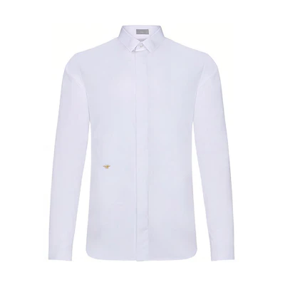 DIOR White Solid Color Long Sleeve Shirt 733C554B2088-081