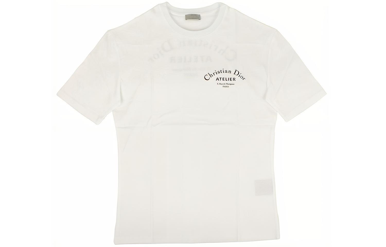 Shop DIOR Baju-T Putih dengan Cetakan Logo 863J621I0533-C089