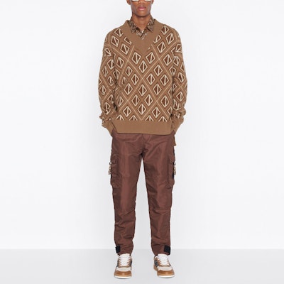 Dior x CACTUS JACK CD Diamond Sweater Coffee Brown Lookbook Dior x CACTUS JACK CD Diamond Sweater Coffee Brown