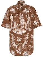 Dior x CACTUS JACK Oversized Short-Sleeved Shirt Coffee Brown Dior x CACTUS JACK Oversized Short-Sleeved Shirt Coffee Brown