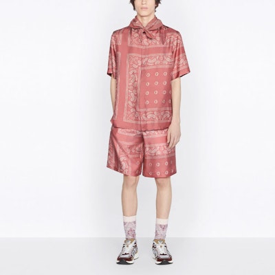Dior x CACTUS JACK Short-Sleeved Shirt with Bandana Motif Pink Shop Dior x CACTUS JACK Short-Sleeved Shirt with Bandana Motif Pink