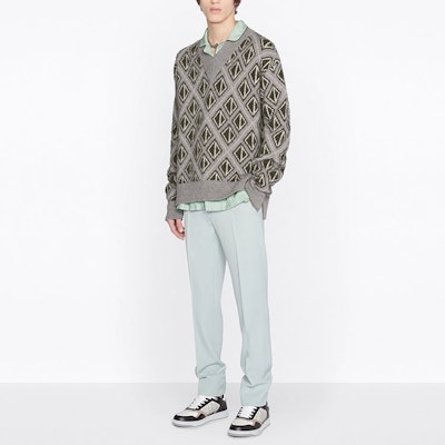 Dior x CACTUS JACK Sweater with CD Diamond Motif Gray Details for Dior x CACTUS JACK Sweater with CD Diamond Motif Gray