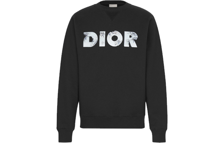 DIOR x Daniel Arsham 3D Logo Long-Sleeve Sweatshirt Black 023J604A0531-C988