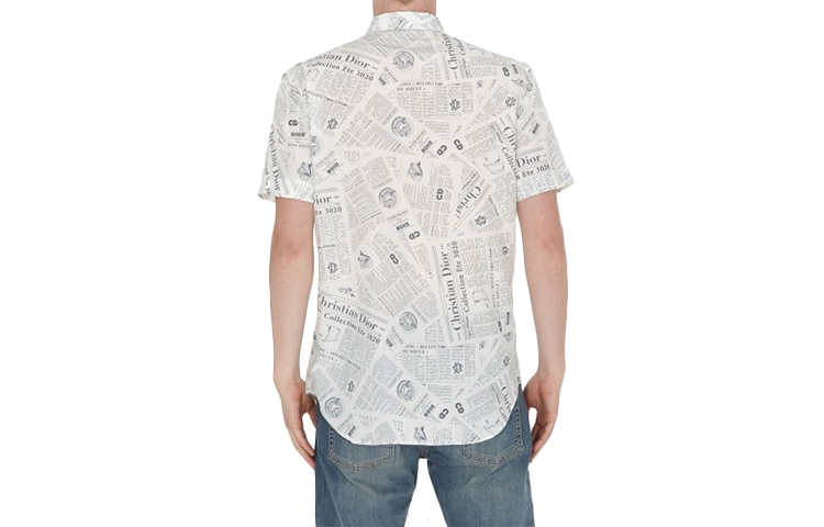 Lookbook Camisa Blanca Hombre DIOR x Daniel Arsham con Logo Integral Manga Corta 013C548A4834-088