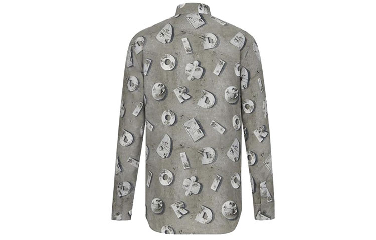 DIOR Daniel Arsham Grey Monogram Print Button-Up Shirt 013C501A4846-888 圖 3