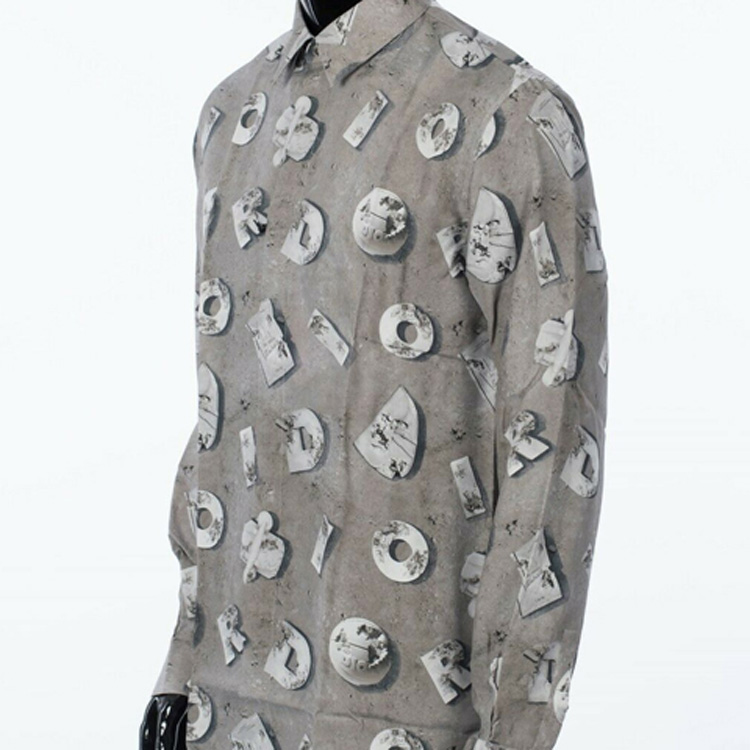 DIOR Daniel Arsham Grey Monogram Print Button-Up Shirt 013C501A4846-888 圖 4